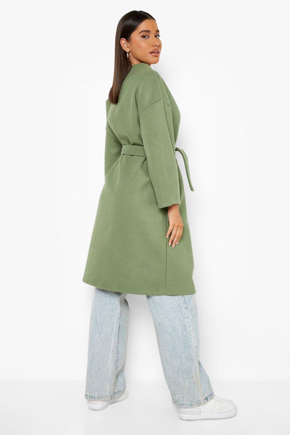 Belted longline cheap jacket